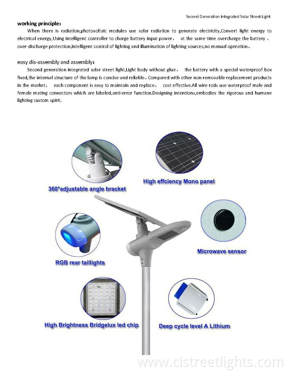 10000lm Outdoor Public Road All in Two Semi-Integrated Solar LED Street Light
